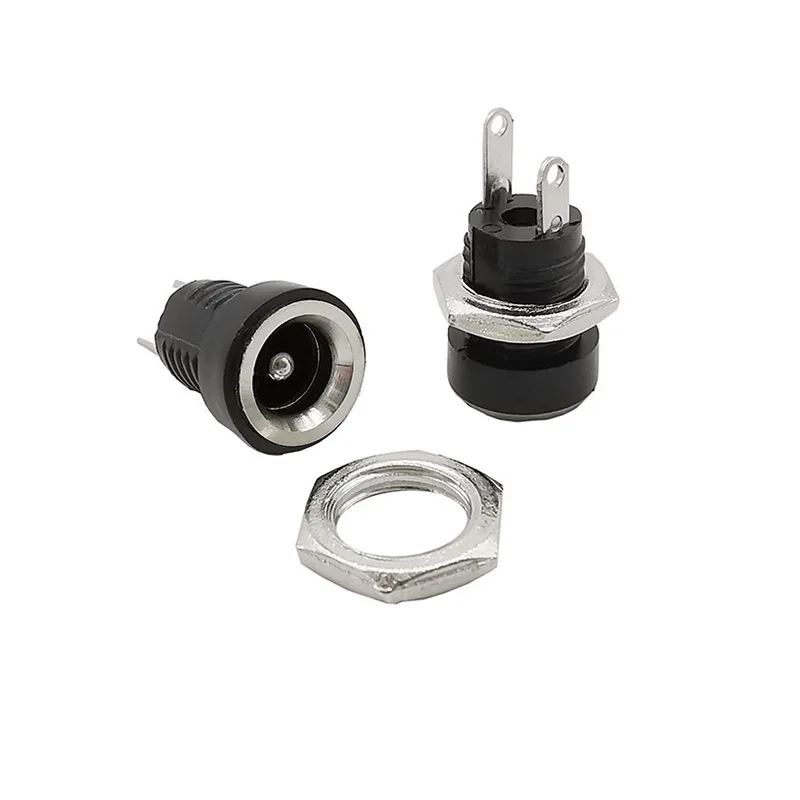 10Pcs/lot 5.5 x 2.1mm 5.5x2.5mm 3.5x1.3mm DC Power Supply Female Jack Connector DC-022B DC Socket 2 Legs Terminals
