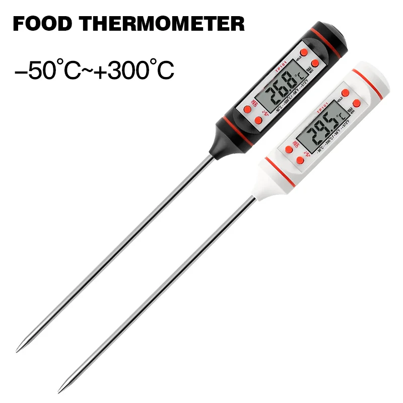 BBQ Meat Temperature Sensor Meter Digital Thermometer 304 Probe Water Milk Oil Liquid Oven Thermocouple Kitchen Tools