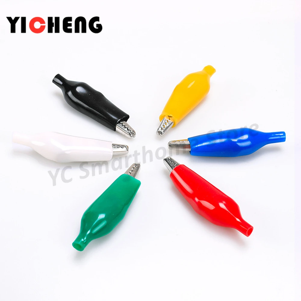 6Pcs DIY alligator clip test clip power cord clip battery clip for experiment, small length 28mm clip