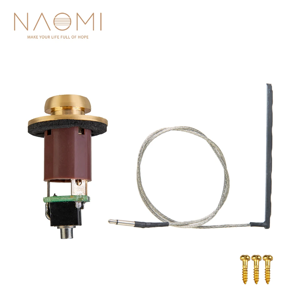 

NAOMI Guitar Under-Saddle Pickup Pick-Up Piezo Cable Stick 6.35mm Output 2.5mm Input Endpin Jack Jack For Acoustic Guitar