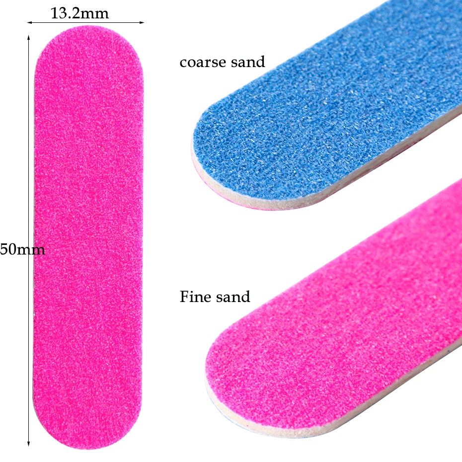 Double-sided Mini Nail File Buffer Set Professional Nail Polish Sanding Buffer Pink Blue Sandpaper Pedicure Nail Art Tool GL858