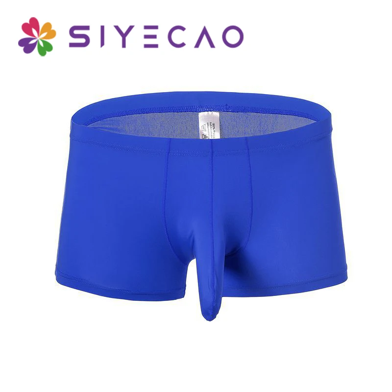 Sexy Men Underwear Mens Underwear Cuecas Boxer Ice Silk Elephant Nose Big Pouch Male Mid-rise Boxer Shorts Panties Underpants