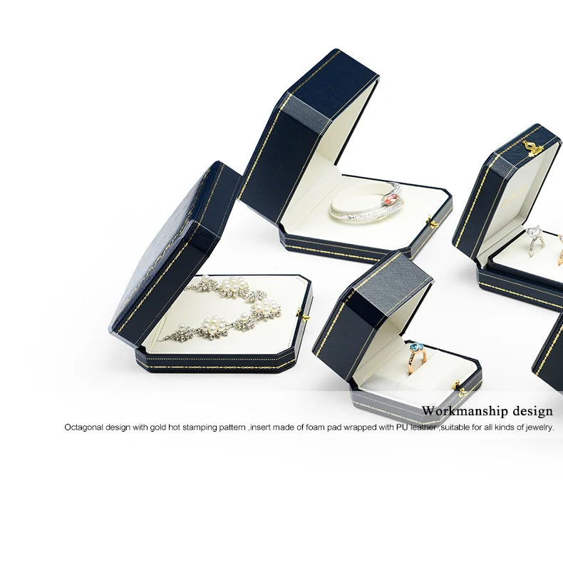 Oirlv Königsblaue Ringbox aus PU-Leder 10,5*8*4,5cm Schmuck-Organizer-Box für Verlobungs- und Hochzeitsschmuck Geschenkbox Schmuckringbox – Detail 7