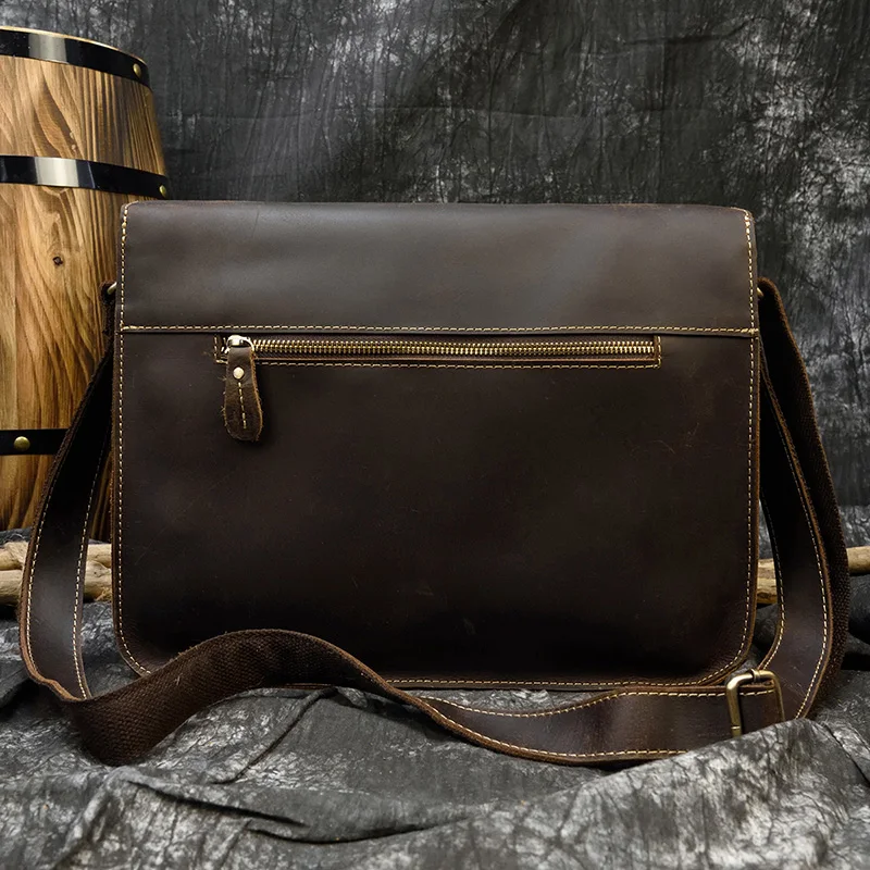 Elin-Sac à Bandoulière en Cuir de Vache group pour Homme, Sacoche de Travail Décontractée de Grande Capacité, A4