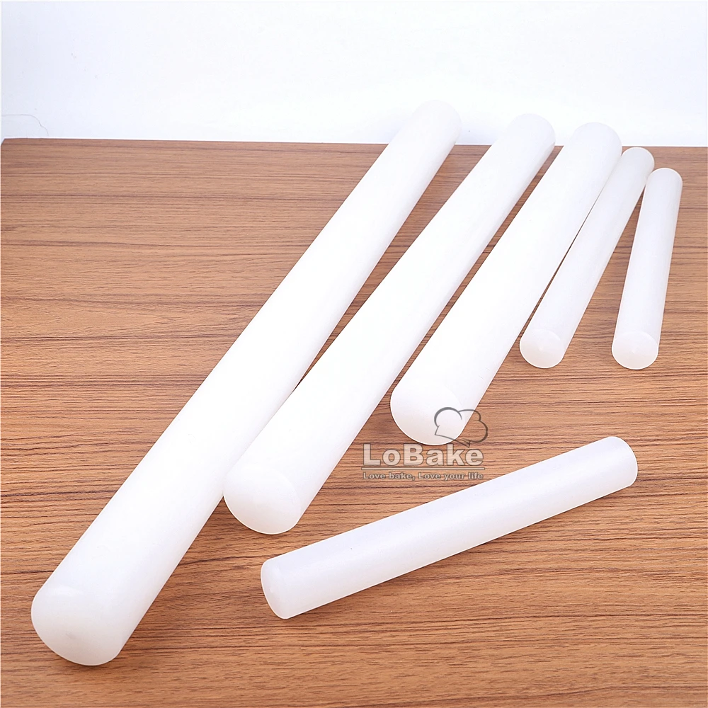 Different Sizes 20 25 30 40 50 60cm Long PP Hard Plastic Steel Rolling Pin Dough Dumplings Press Stick DIY Kitchen Gadgets