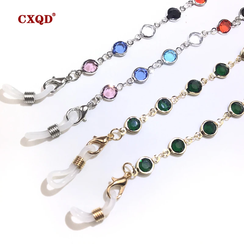 Colorful Crystal Bead Eyeglass Holder Fashion Glasses Chain For Women Eye Accessories Eyewear Straps Cord Sunglasses String Gift