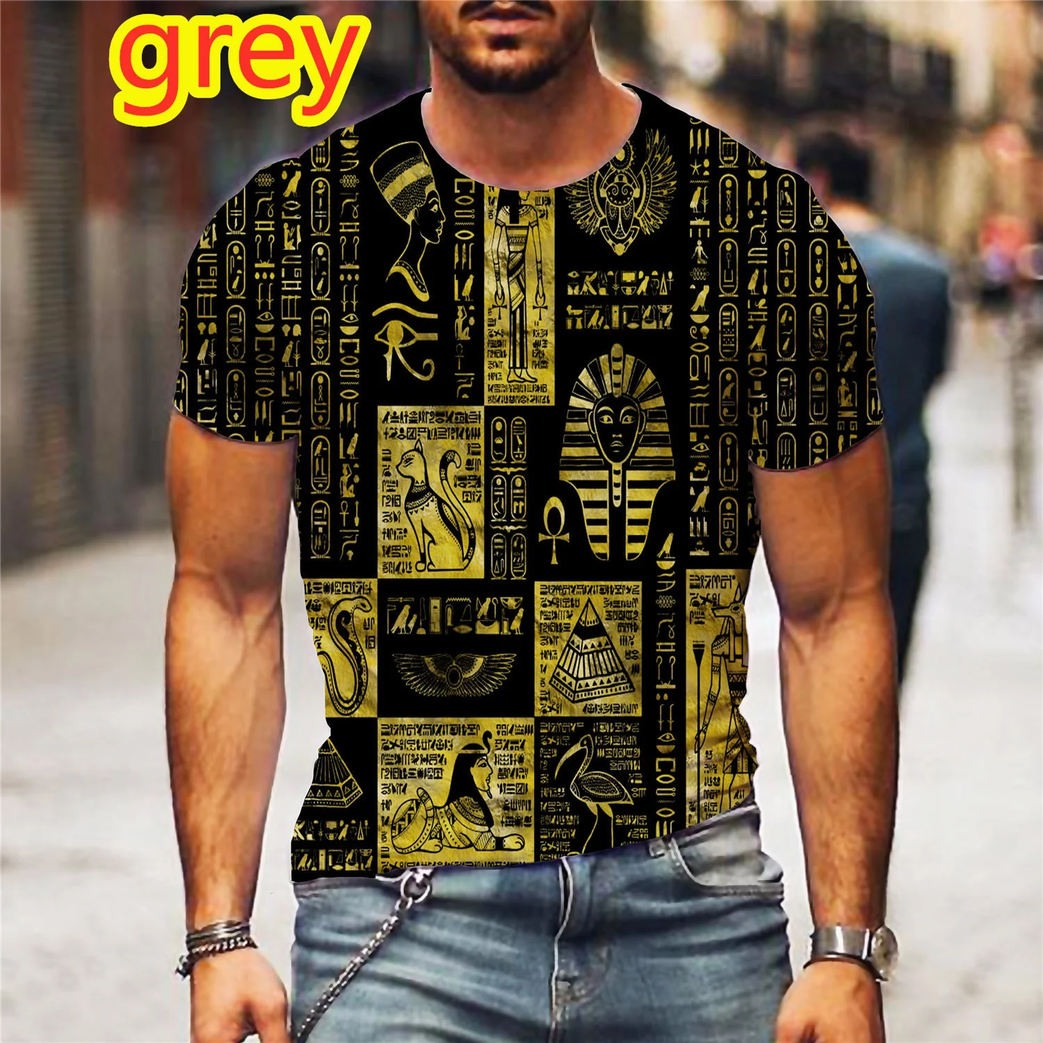 2021 Newest Ancient Egypt Harajuku Pharaoh Anubis 3d Printed T Shirt Casual Retro Culture Tee Funny Short Sleeve Tops