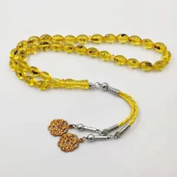 Giallo Reale Insetto Tasbih Islam Branelli di Preghiera Del Rosario Musulmano Bracciale D'oro Eid Regalo 33 Uomo Misbaha Insetto Turchia Gioelleria Raffinata E Alla Moda