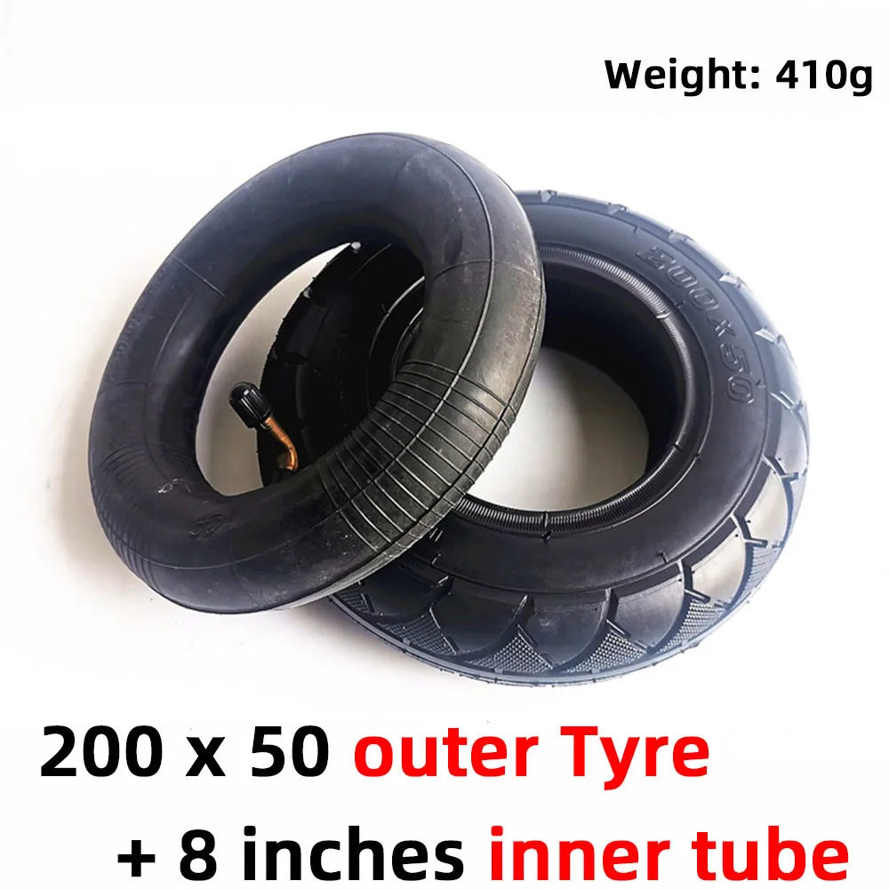 8 inches outer Tyre and Inner Tube 200x50 inflatable wheel with brake and bent Valvefor electric Gas Scooter & Electric Scooter