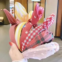 New children's polka dot fabric headband female princess rabbit ears non-slip headband cute super cute net red headwear