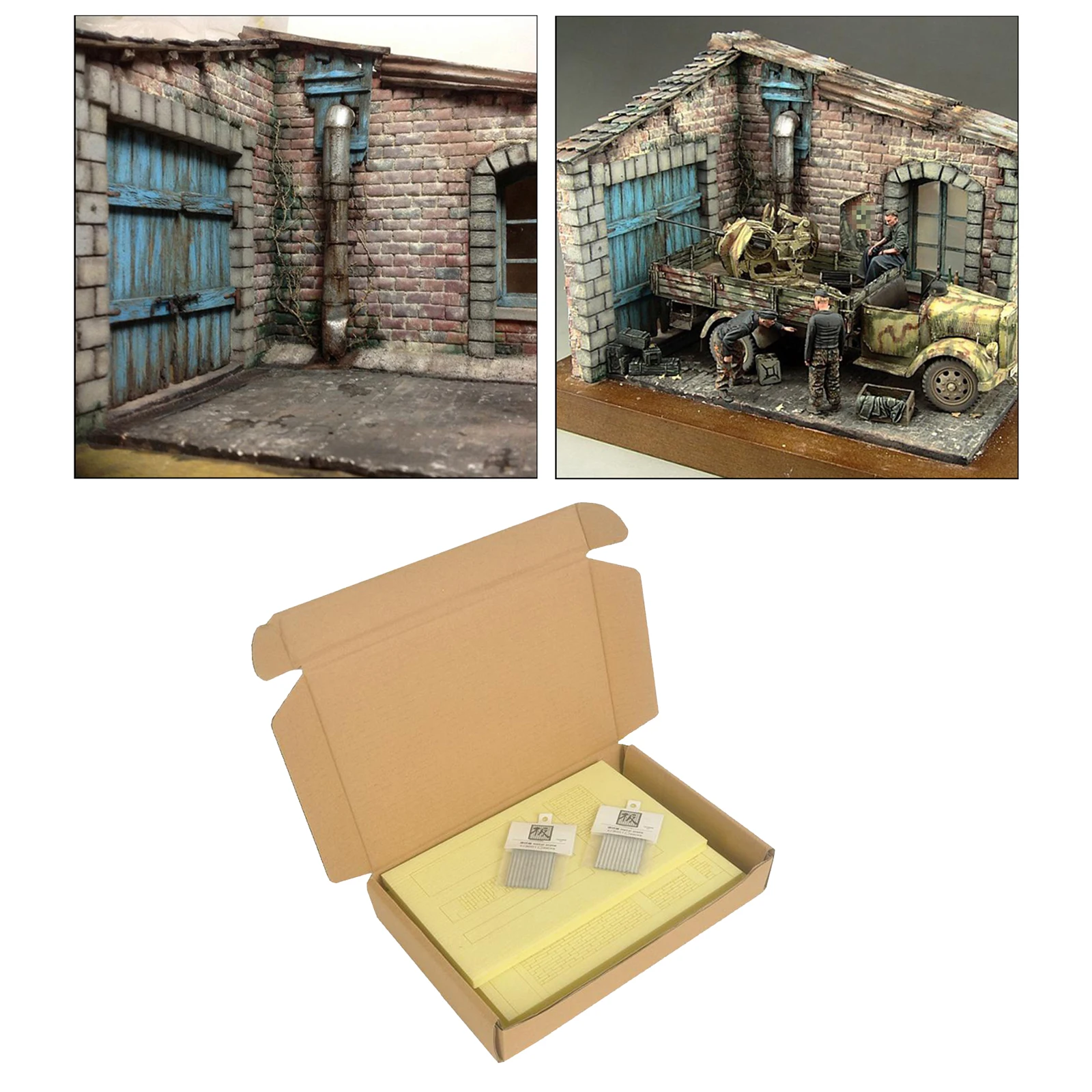 DIY Building Puzzles Model Wood Ruins House 1:35 Sand Table War Scene Layout