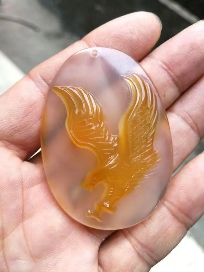 Admirable agate Pendant Amulet eagle carnelian flight hawk hanging drop talisman