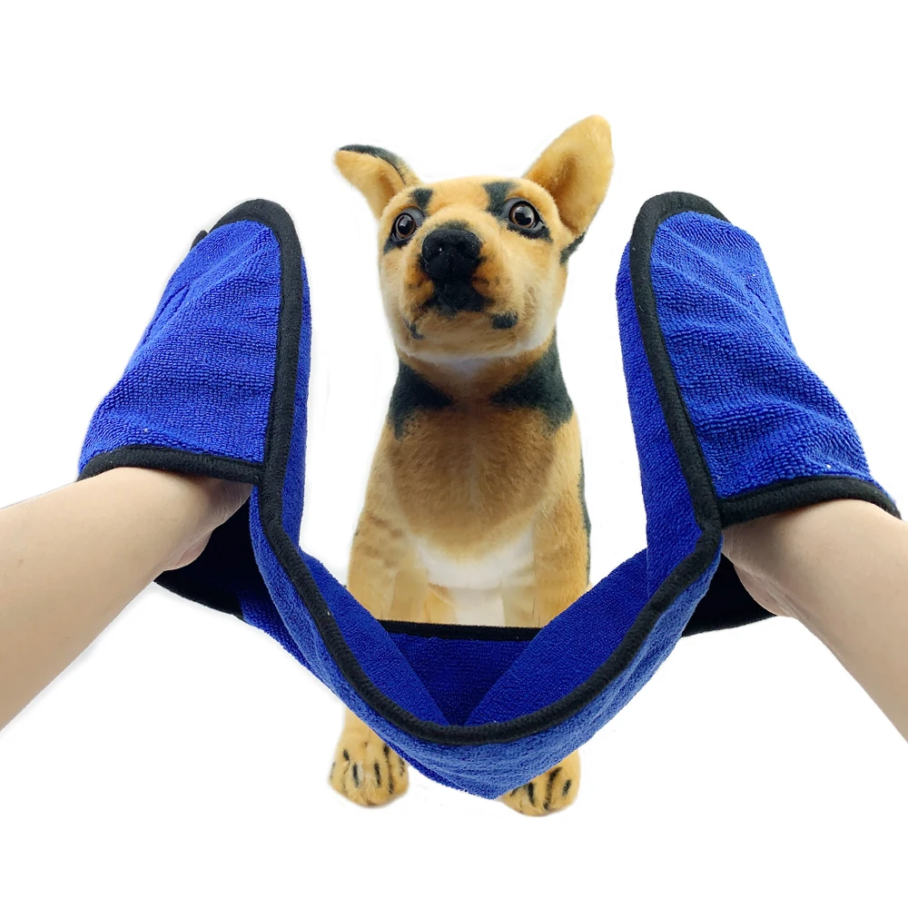 Dog Towel Microfiber Strong Water Absorption Pet Towel For Cat Small Dog Puppy Dog Bath Towel Pet Drying Blanket With Pocket - Image 3