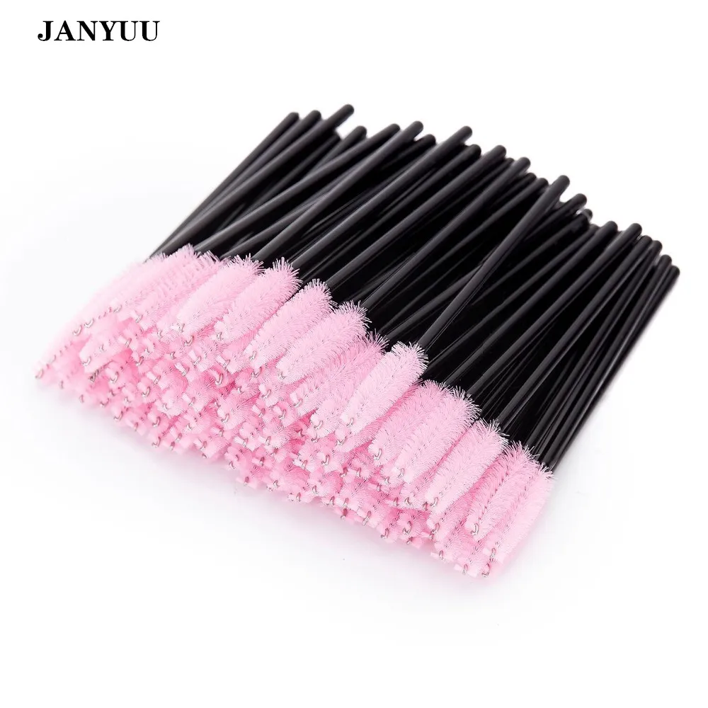 1000pcs Disposable Eye lashes Brush Mascara Wands Applicator Eyelash Comb Individual Lash Pink Hair Make Up Brush Tools Kit