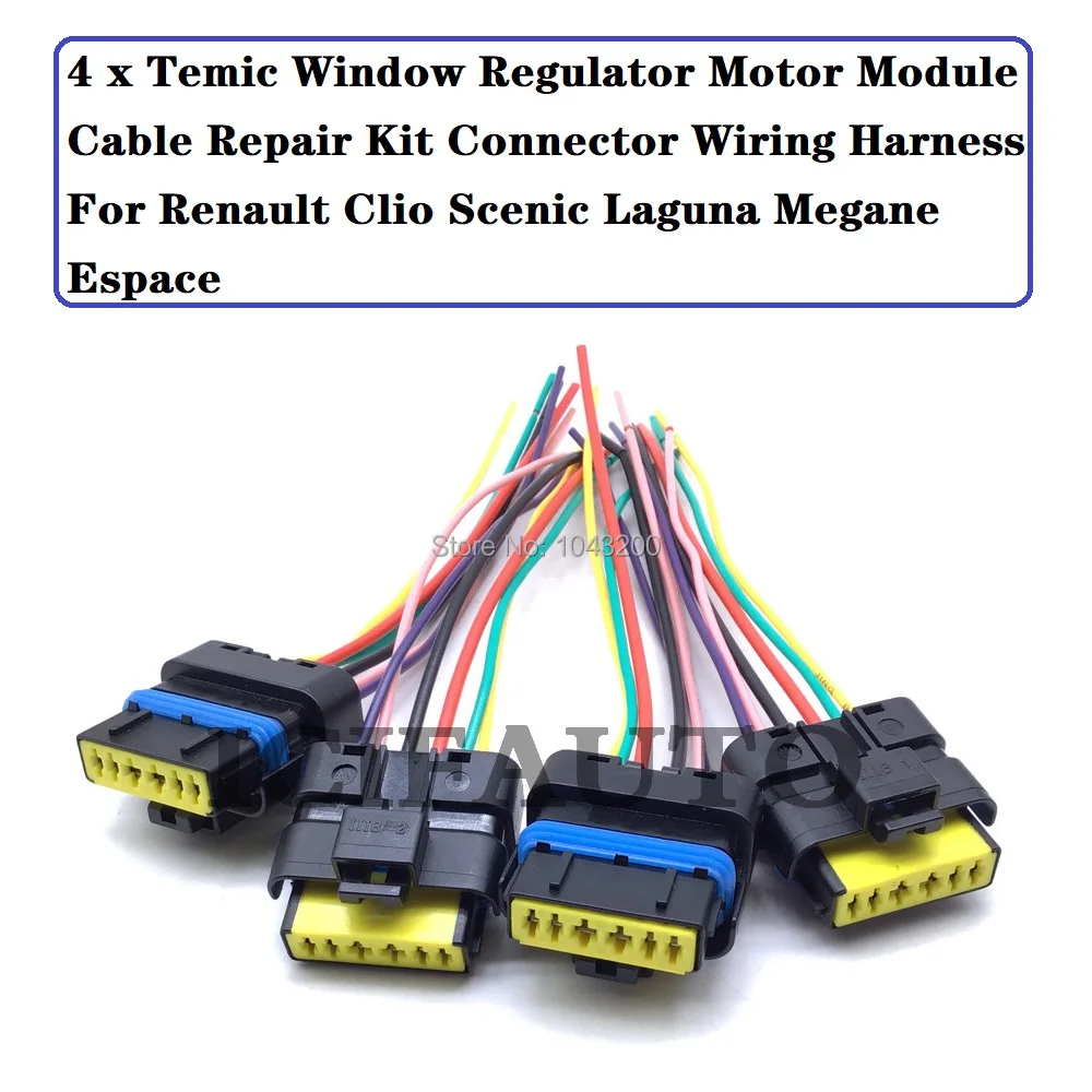 8200478620 Temic Window Regulator Motor Module Connector Wiring Harness For Renault Clio Scenic Laguna Megane Espace 8200325138