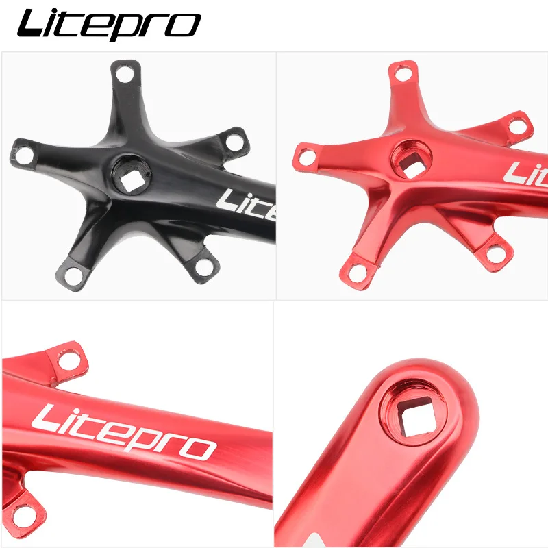 Litepro High Strength Aluminum Alloy Folding Bicycle Square Hole Crank BCD130mm Positive And Negative Tooth Disc Single Disc