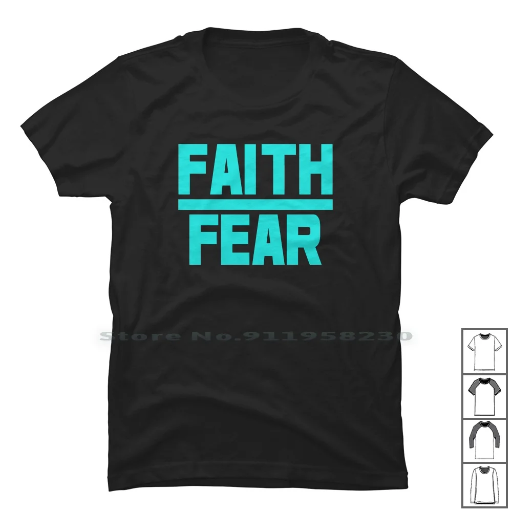 Faith Over Fear T Shirt 100% Cotton Music Humor Over Fun Ear Ny Funny Music