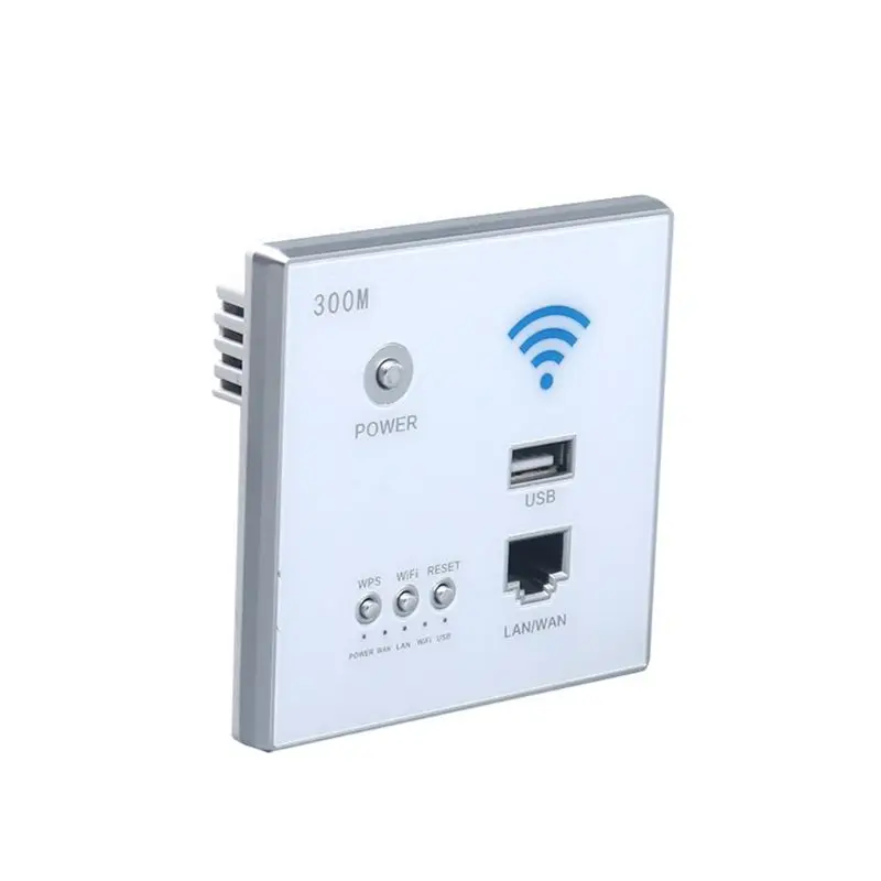 2023 New 300Mbps 220V Smart Wireless WIFI Repeater Extender Wall Embedded Router Socket