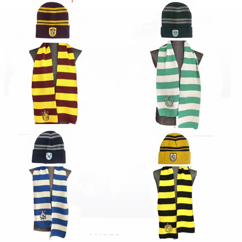 Bufanda de mago de la escuela mágica, sombrero de Harry Potter, Hermione, Ron, Malfoy, gorro de Anime, disfraz de Cosplay, bufanda cálida