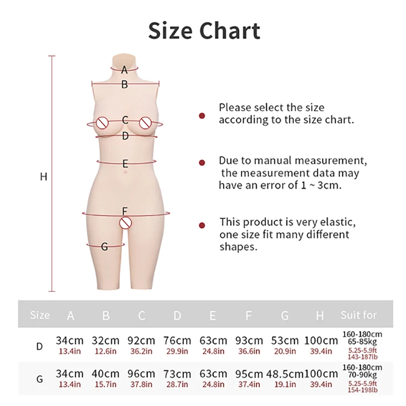 KUMIHO Crossdressing 5G 5-point Silicone breast forms tights Bodysuit fake boobs fake Vagina Cosplay Costumes for drag queen