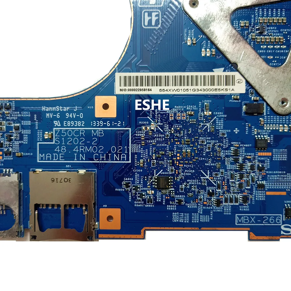 For Sony SVE151A11W SVE15118FGB notebook motherboard HD7600M 2GB GPU HM76 Z50CR S1202-2 48.4RM02.021 MBX-266 Mainboard