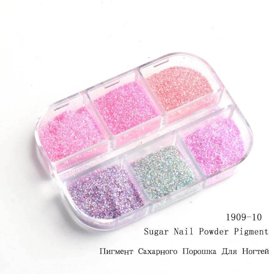 Pink Sugar Sand Nail Art Glitter Set Micro Rubbing Luminous Nail Powder Pigment For Manicure Sugar Effect Shimmer Dust LE1909-10