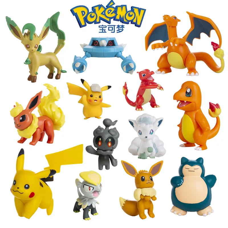 Pokemon-Figuren 3-9 cm Cartoon-Film-Anime-Figur Glurak Pikachu Mewtu Taschenmonster Actionfiguren Modell Geschenke – Detail 1