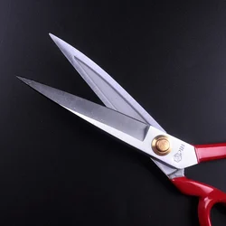 Tijeras de sastre profesionales acero inoxidable rojo para tela cuero