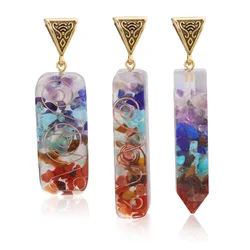 Retro Reiki Healing Energy Crystal Charm Pendants Natural Stone for Yoga Meditation Spiritual 7 Chakra DIY Jewelry Neckalce