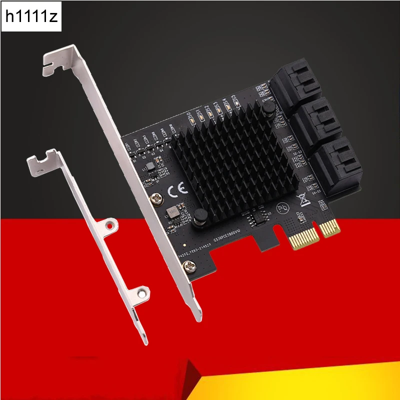 

PCIE SATA PCI-E to SATA Controller 6 Gb/s PCI Express SATA Extension Card Expansion Adapter 6 Port SATA3.0 Riser for Chia Mining