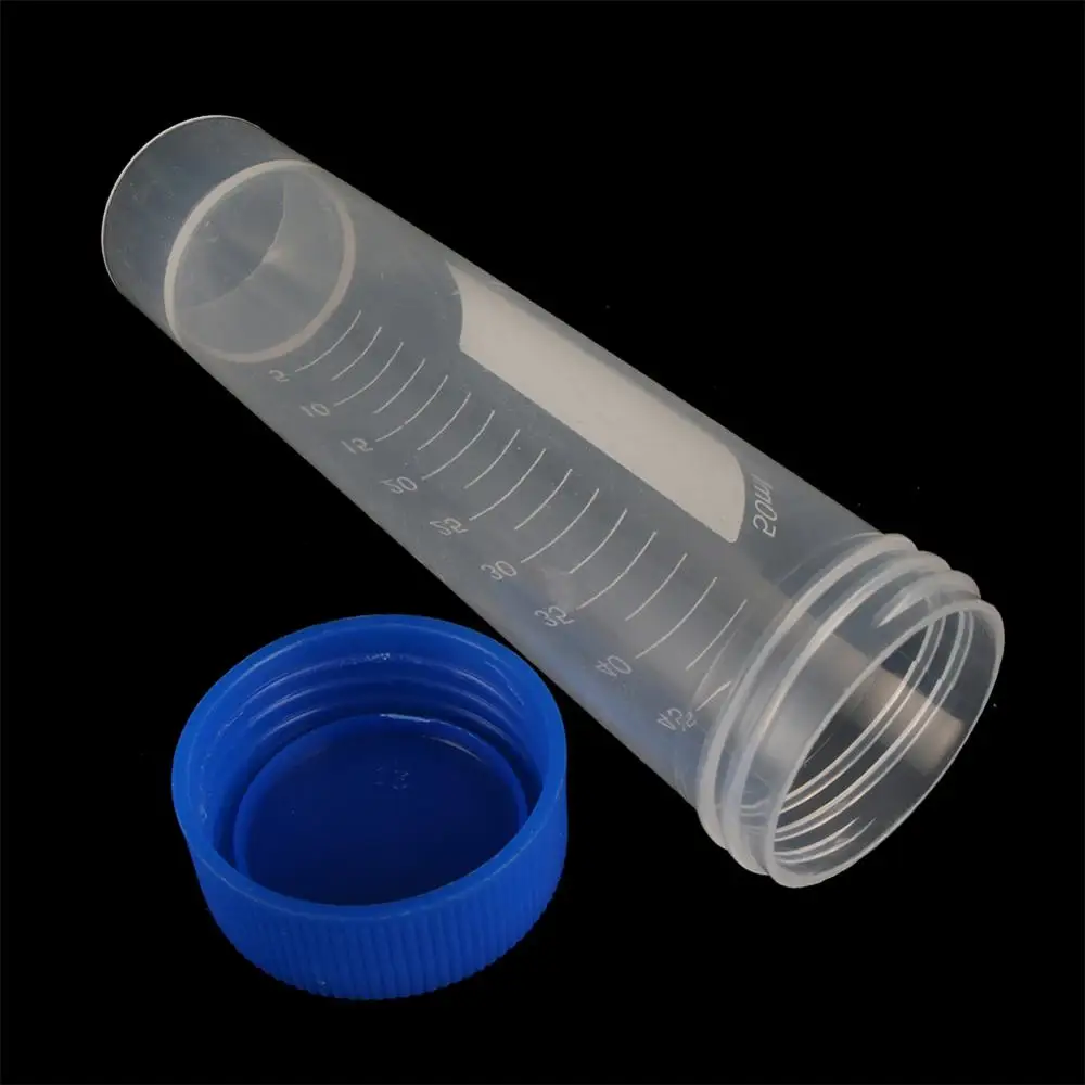 10Pcs 50ml Centrifuge Tube Screw Cap Flat/Round/Pointed Bottom Centrifugal Tube Laboratory Vial Sample Container Lab Supplies