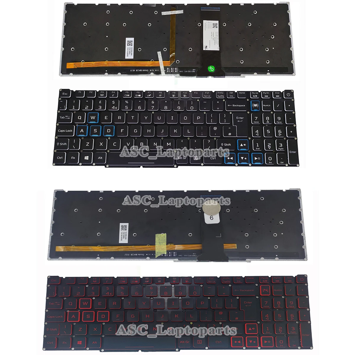 

New UK English QWERTY Keyboard for Acer Predator Helios 300 PH315-52 PH317-53 PH317-53-795U Colorful BACKLIT without Frame