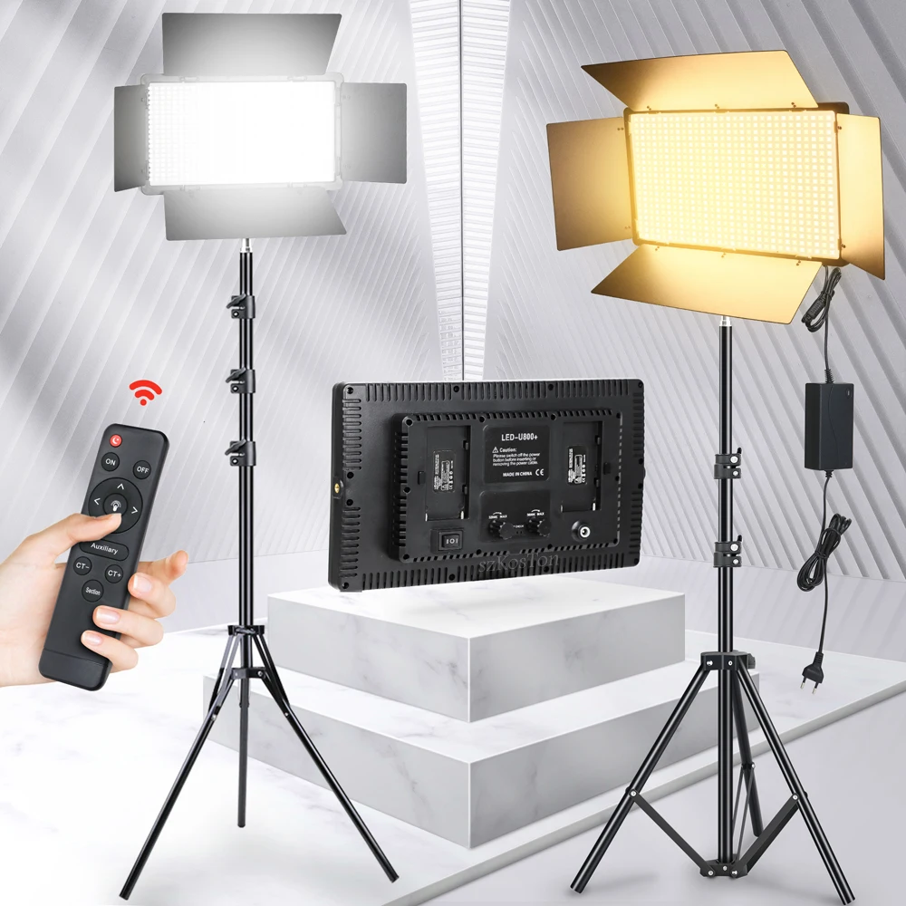 Professional 50W LED Video Light Panel EU Plug 3200K-5600K CRI95 Camera Photo Studio Photography Lighting For Makeup Vlog Lamp