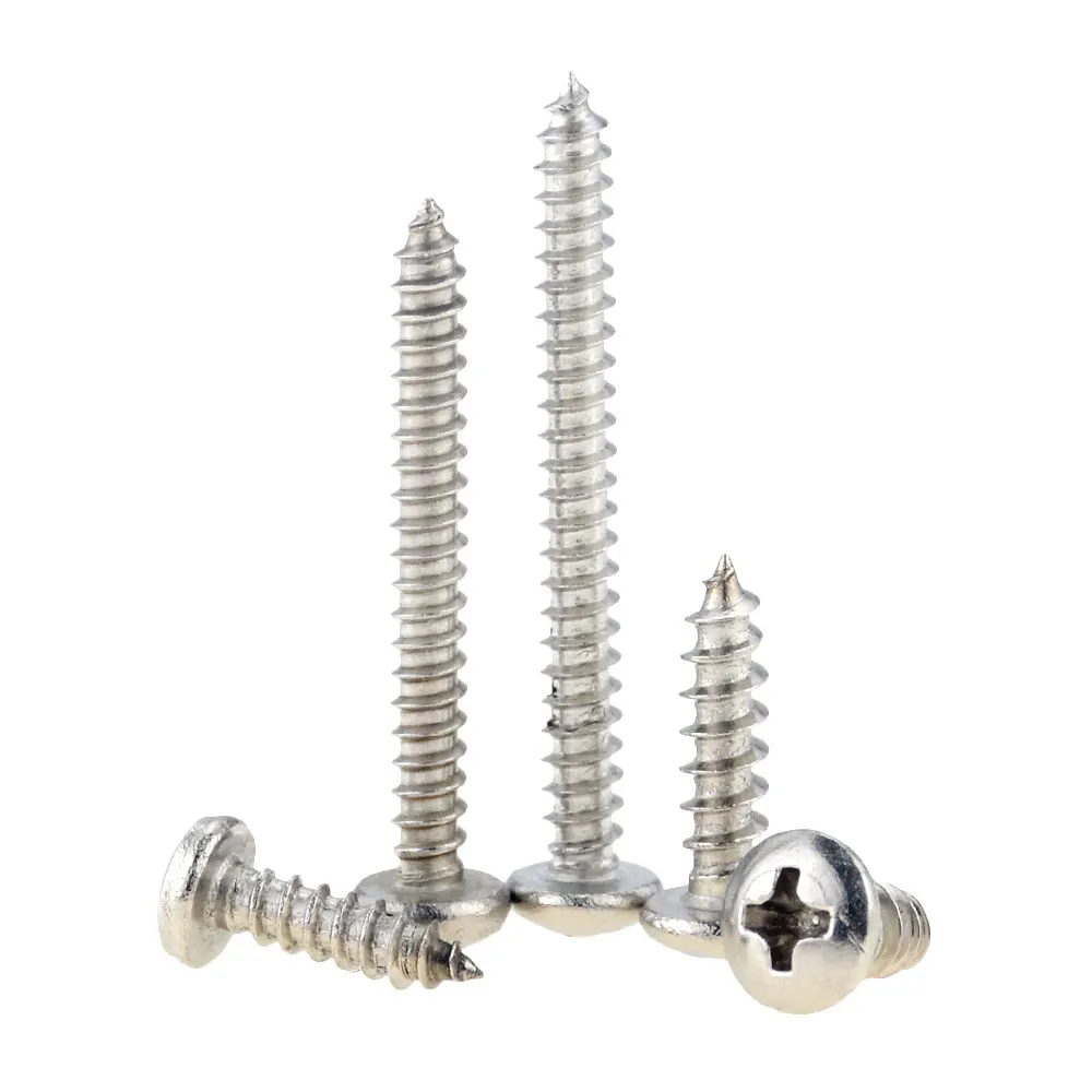 

100PCS M1.7*3 4 4.5 5 6 7 8 10 12 14 Small 304 Stainless Steel Cross Phillips Pan Round Head Self Tapping Screw M1.7x3 M1.7x14