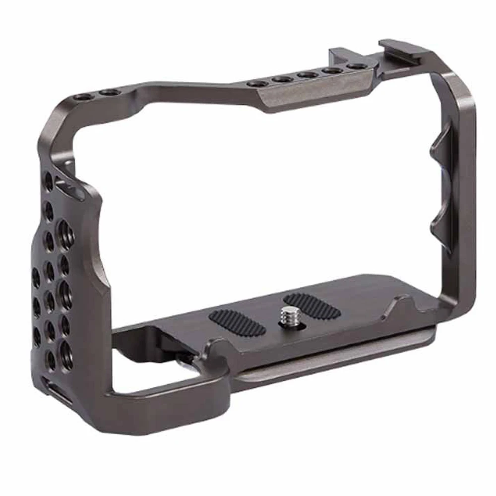 JINTU-jaula protectora para cámara Sony A7C sin Espejo, Kit de aleación de aluminio para cámara DSLR, 1/4 "-20 y 3/8" para micrófono de luz LED