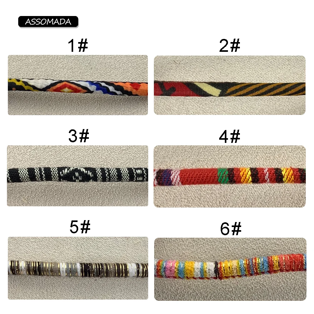 3 metri tessuto corda etnica colorato 6mm cordoncino di cotone fatto a mano tessile avvolgere ricama cordoncini bracciali fai da te collana