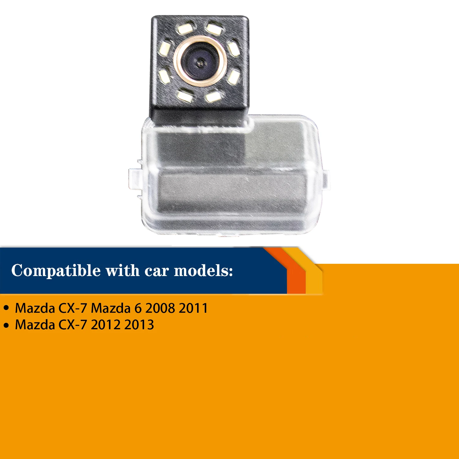 HD 720p Rear view camera with LED for Mazda CX-7 2012 2013 Mazda 6 2008 2011, Reversing backup camera Waterproof camera