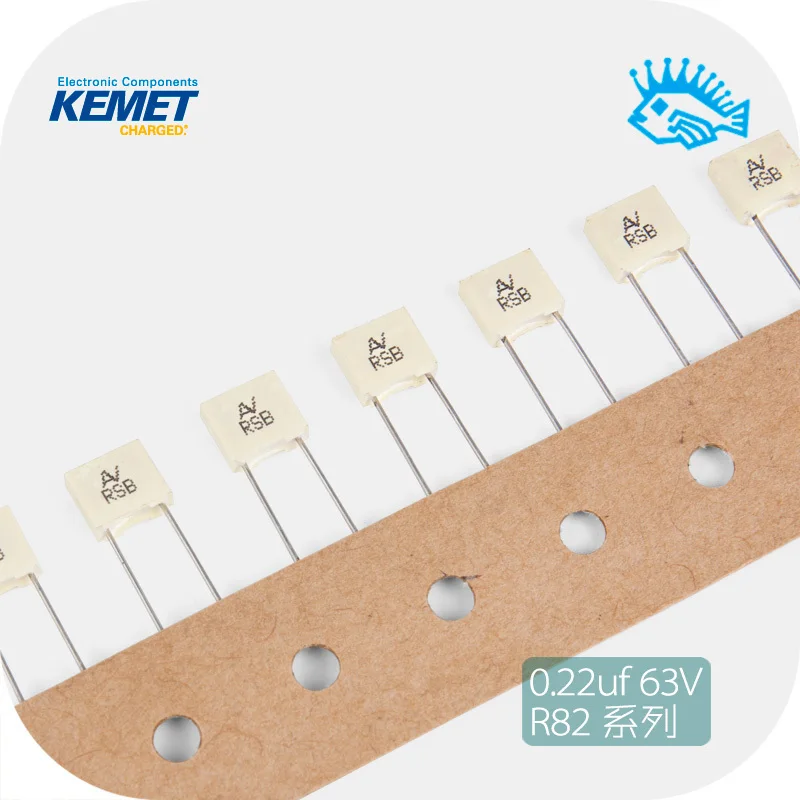 

10pcs/100pcs Brand new original KEMET AV R82 series 0.22uf/63V copper lead film capacitor