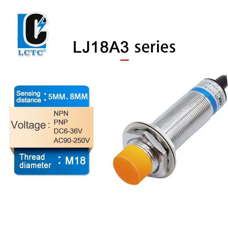 LJ18A3-8 BX AX BY AY EX DX EZ DZ Inductive Proximity Sensor Switch PNP NPN DC 6V-36V AC 90-250V 8mm 5mm M18