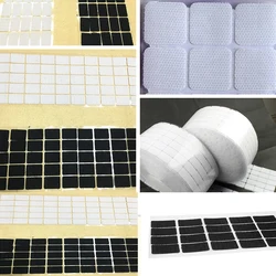 50Pairs Hook and Loop Self Adhesive Fastener Tape Sticky Dots Square Tape with Adhesive Glue Fastener DIY Crafts Office School