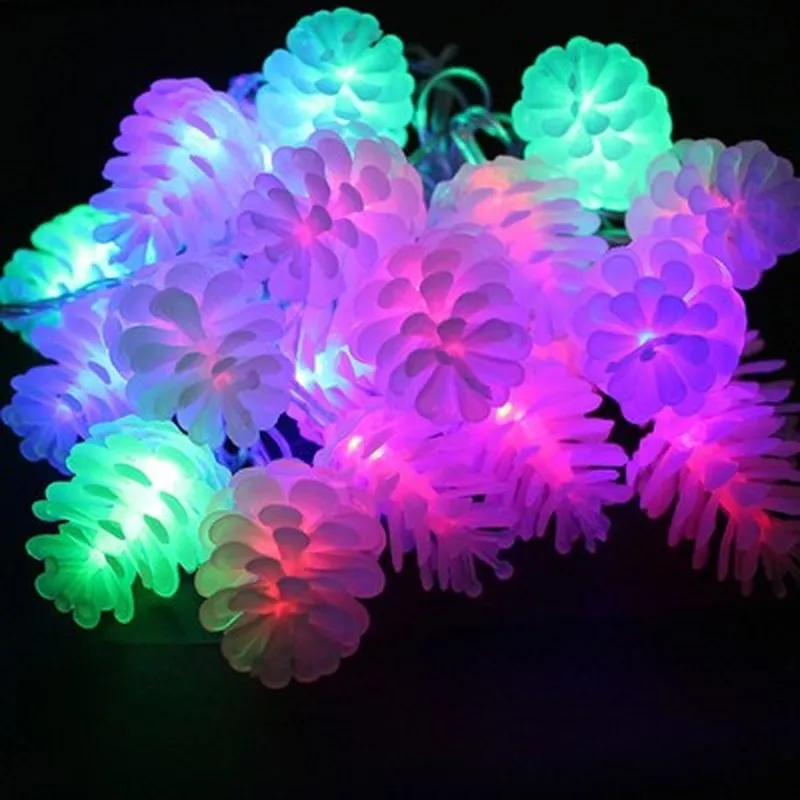 

2020 Christmas Tree Pine Cones LED String Lights 110-220V Fairy Lights Indoor Outdoor Decoration for Party Wedding Garden Home