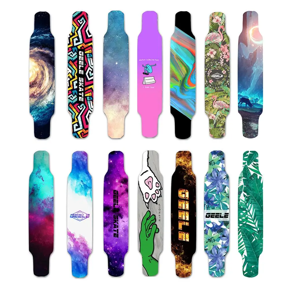 Dancing Longboard Griptapes Long Board Grip Tape Skateboard Griptapes Anti-Slid Sandpaper Colorful Graphic Deck Protective