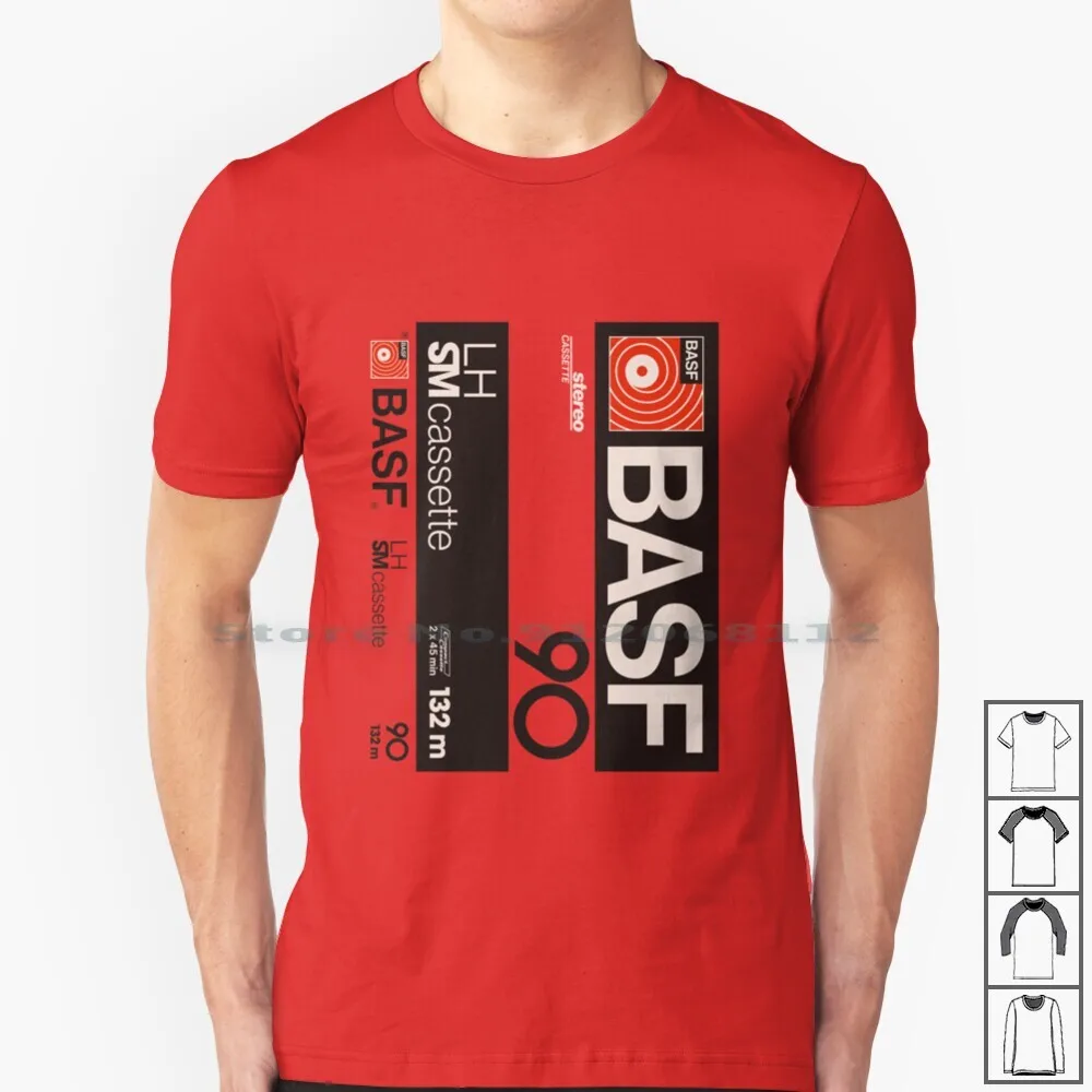 Classic Music Cassettes-Basf Lh90 T Shirt 100% Cotton Cassette Retro Tape Boombox Music Graphics Dolby Compact Cd Stereo Ghetto