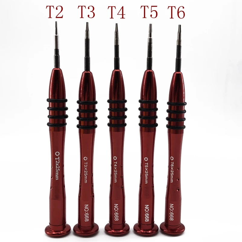 5pcs/lot Torx T2 T3 T4 T5 T6 Screwdriver High Quality  Repair Tools S2 screw driver for callphone Decive