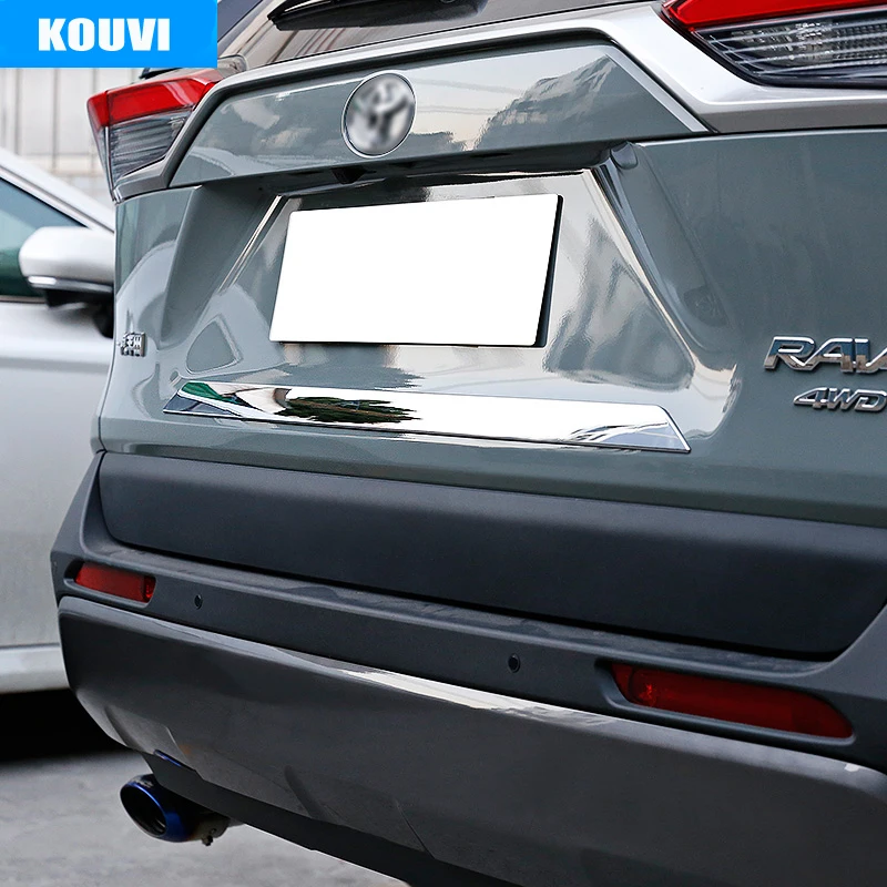 For 2019 2020 Toyota RAV4 RAV 4 Car Accessories ABS Chrome Tailgate Rear Door Trim Sticker