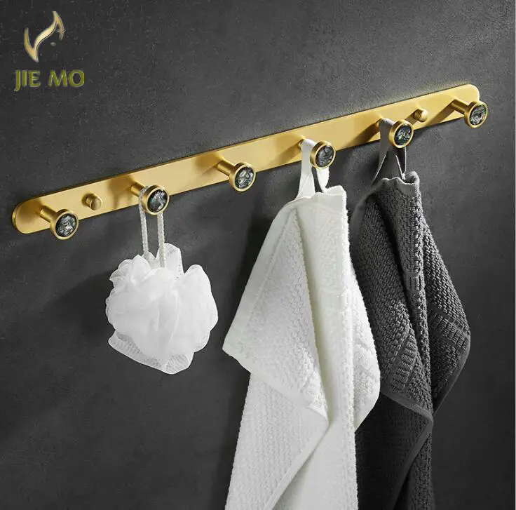 Space Aluminum Robe Hooks row hook Wall Hang Mounted Towel Hook Black Clothes Hook Bathroom Hardwares bedroom hooks