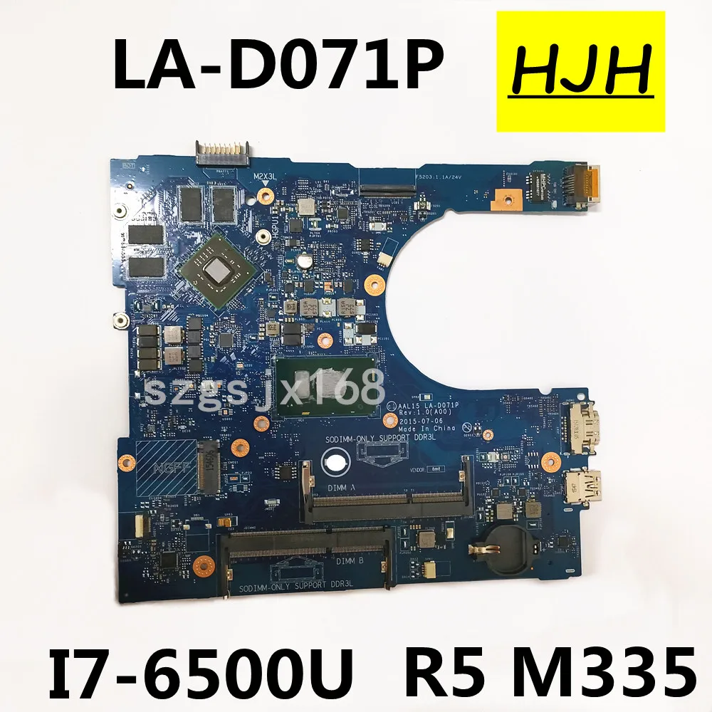 FOR DELL Inspiron 5459 5759 15 5559 Laptop Motherboard W / I7-6500U R5 M335 4GB-GPU CN-0F1J0W  AAL15 LA-D071P MB