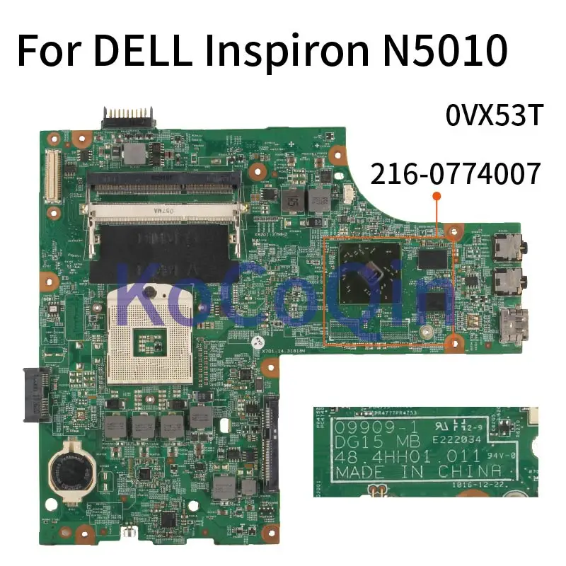 

Для DELL Inspiron 15R N5010 материнская плата для ноутбука CN-0VX53T 0VX53T 09909-1 DG15 MB 48. 4hh01. 011 Материнская плата ноутбука HM57 DDR3