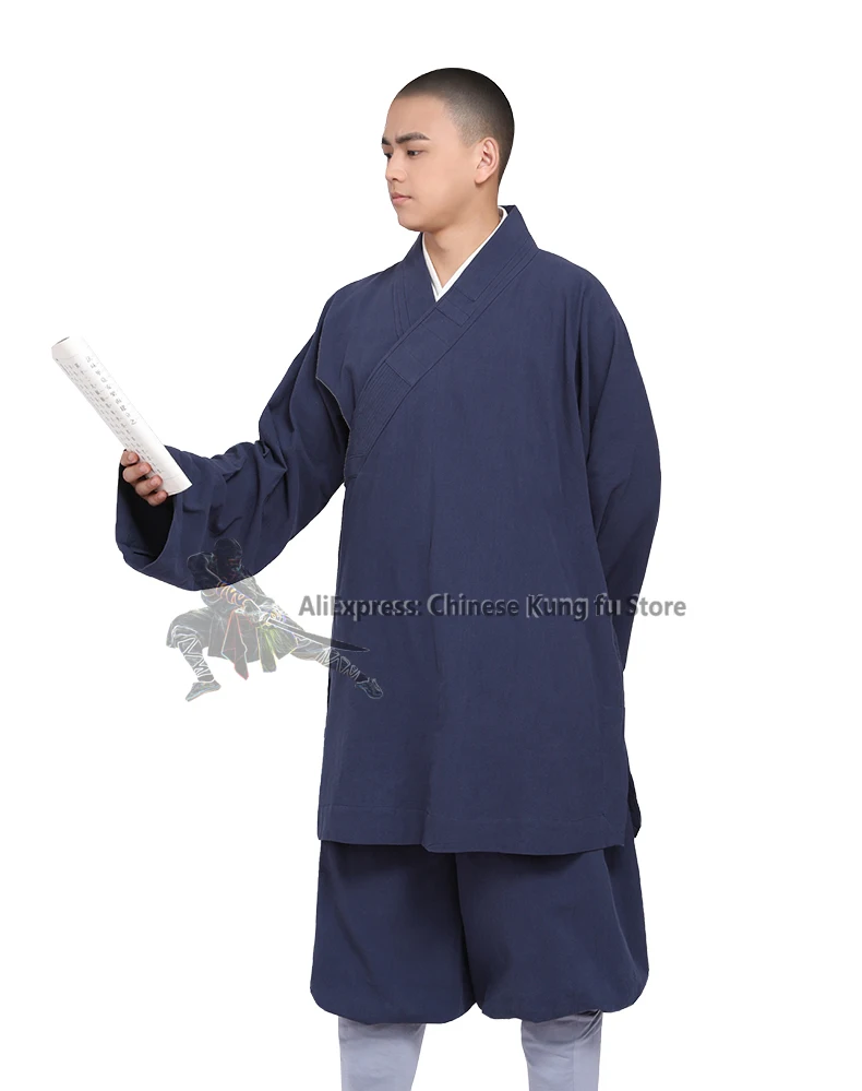 Thick Cotton Buddhist Monk Robe Shaolin Arhat Kung fu Suit Tai Chi Martial arts Uniform Daily Farming Training Clothes 5 Colors