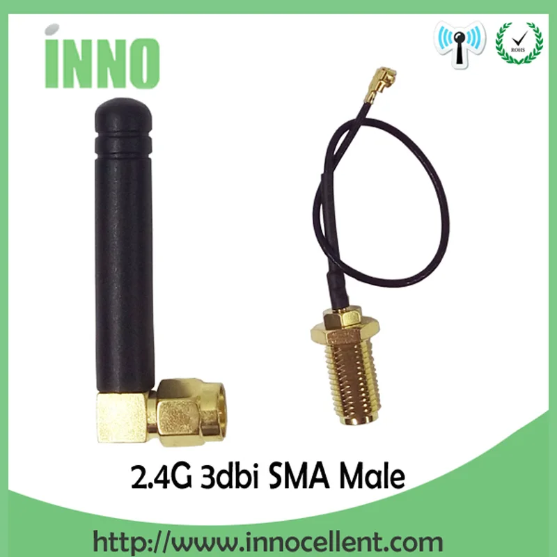 

EOTH 1p 2p 2.4g antenna 2~3dbi sma male wlan wifi 2.4ghz antene IPX ipex 1 SMA female pigtail Extension Cable iot module antena